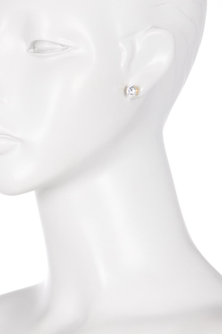 Round Simulated Diamond Stud Earrings, Alternate, color, no color