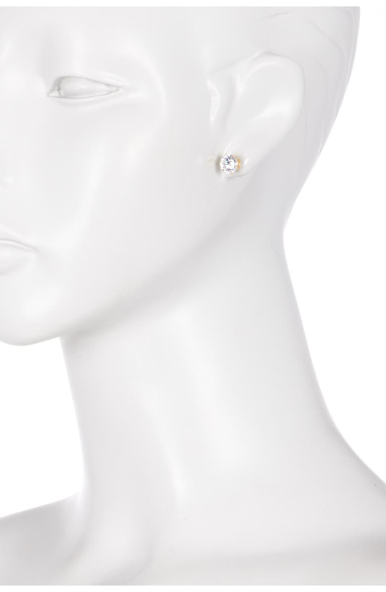 HMY JEWELRY Round Simulated Diamond Stud Earrings, Alternate, color, NO COLOR