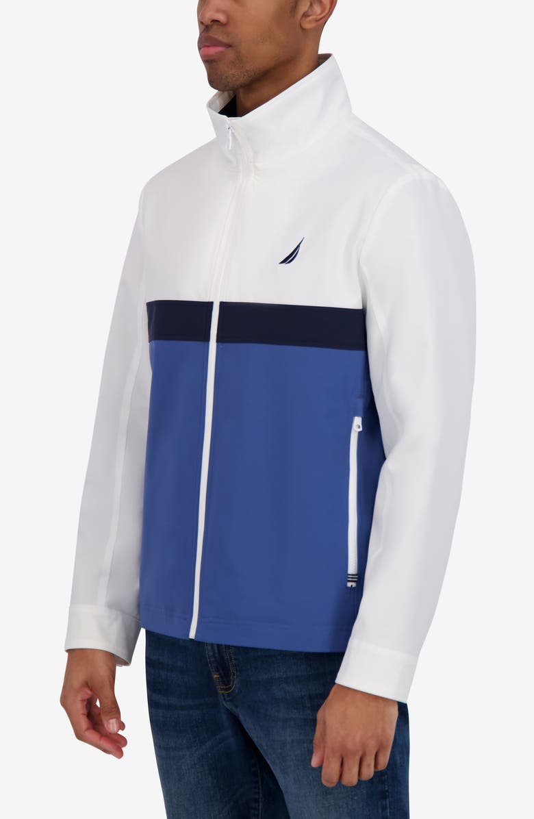 Nautica Transitional Water Resistant Bomber Jacket, Alternate, color, Bright White/ Blue