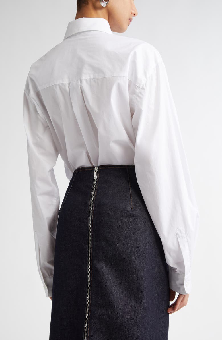 Coperni Poplin Button-Up Bodysuit, Alternate, color, 