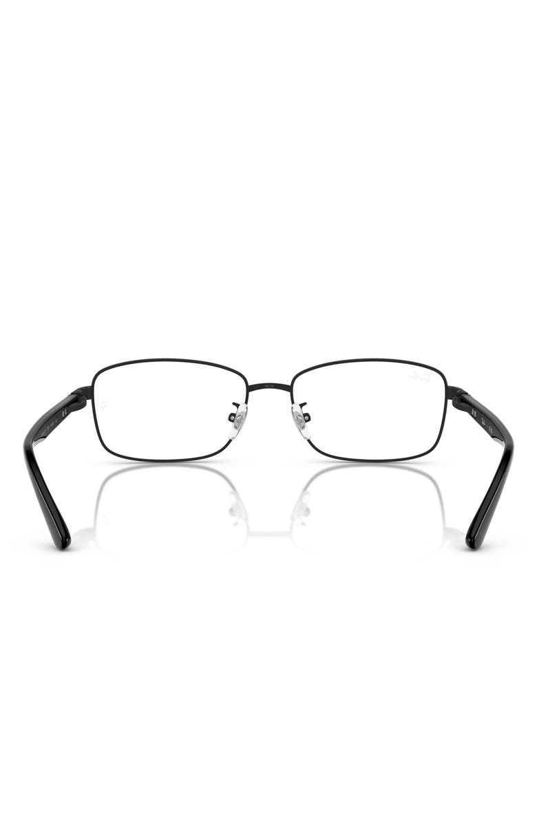 Ray-Ban 56mm Rectangular Pillow Optical Glasses, Alternate, color, Matte Black