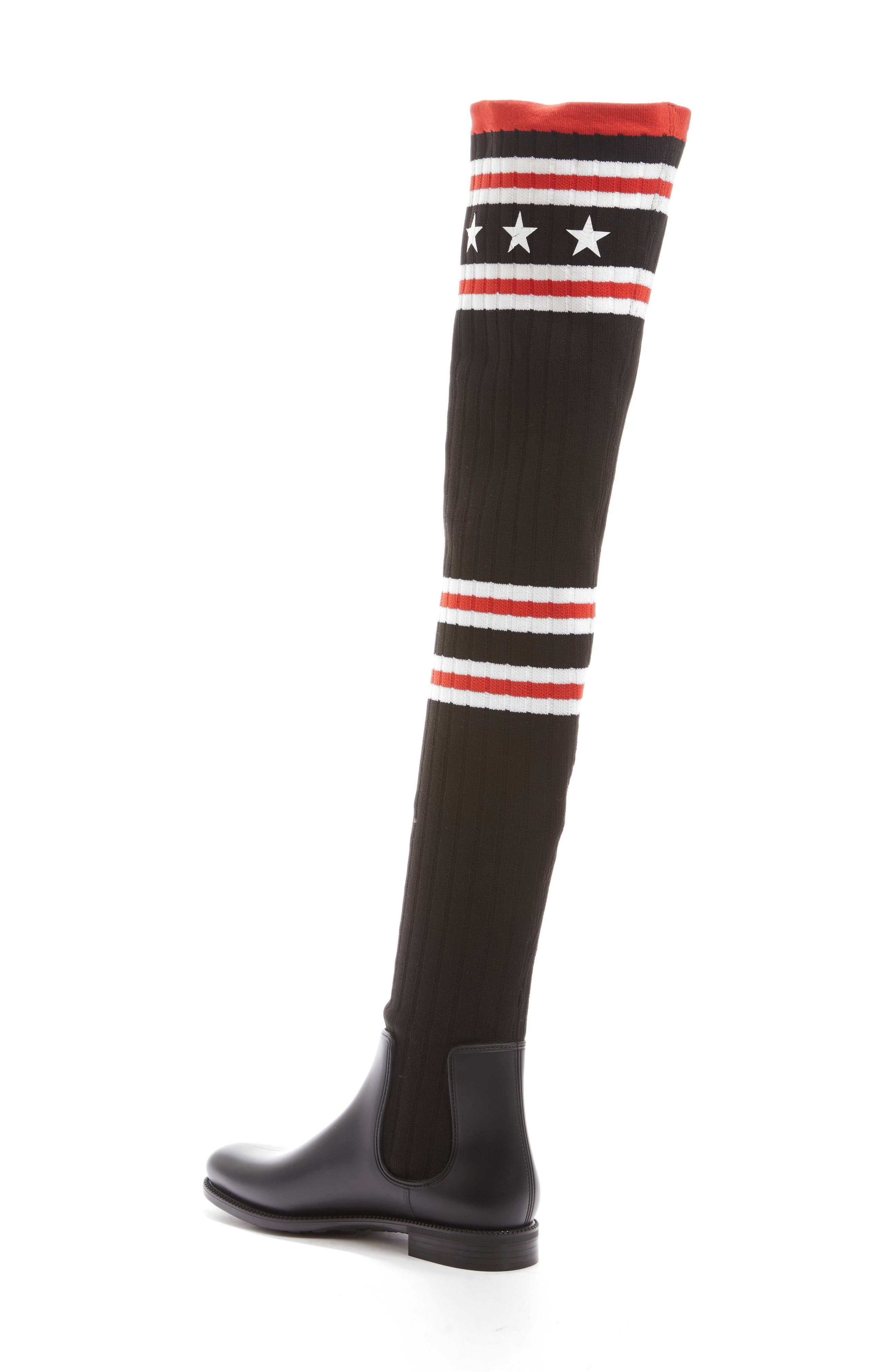 Storm Over the Knee Sock Boot, Alternate, color, BLACK/ RED
