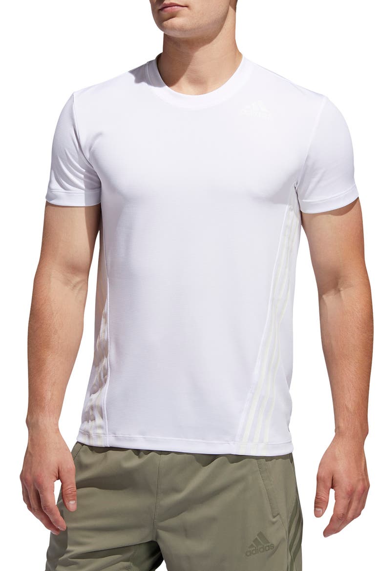 AEROREADY® 3-Stripes Performance T-Shirt, Main, color, WHITE