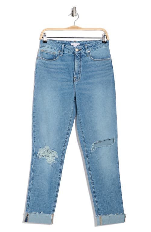 Good American High Waist Raw Hem Slim Jeans