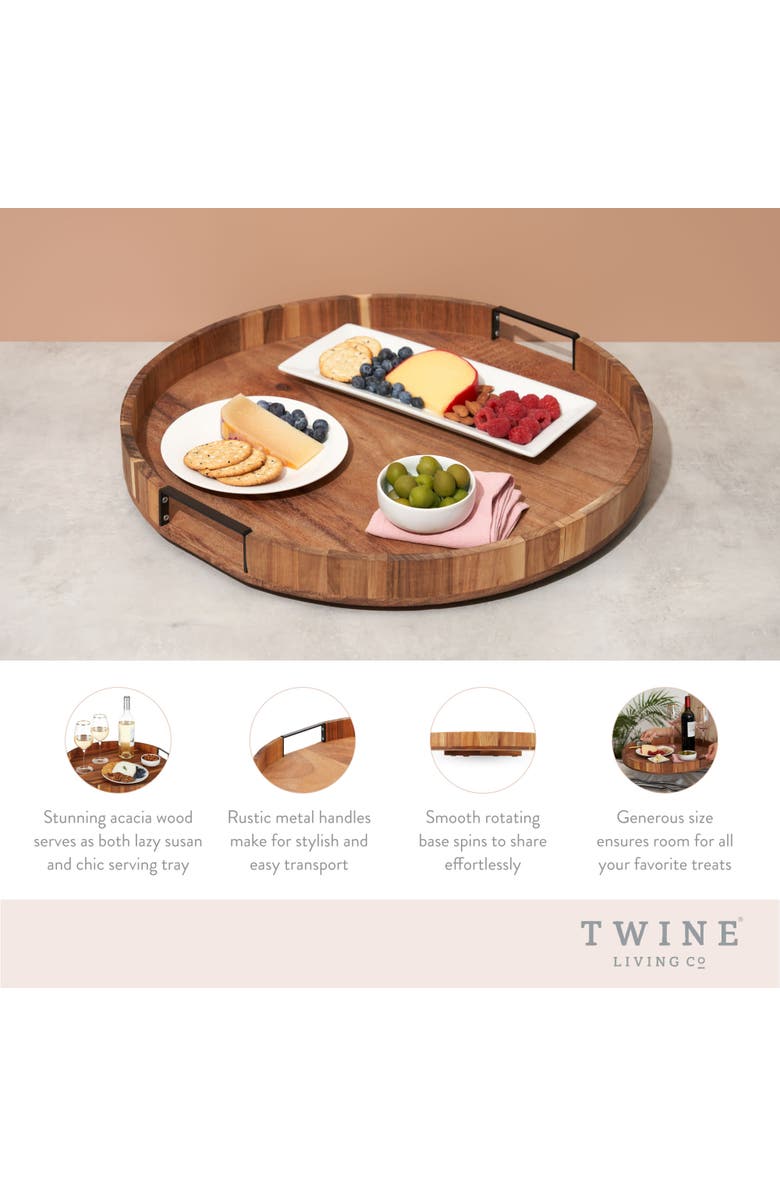 TWINE Acacia Wood Lazy Susan, Alternate, color, Wood