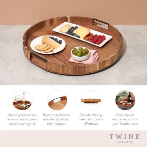 Twine Acacia Wood Lazy Susan In Wood
