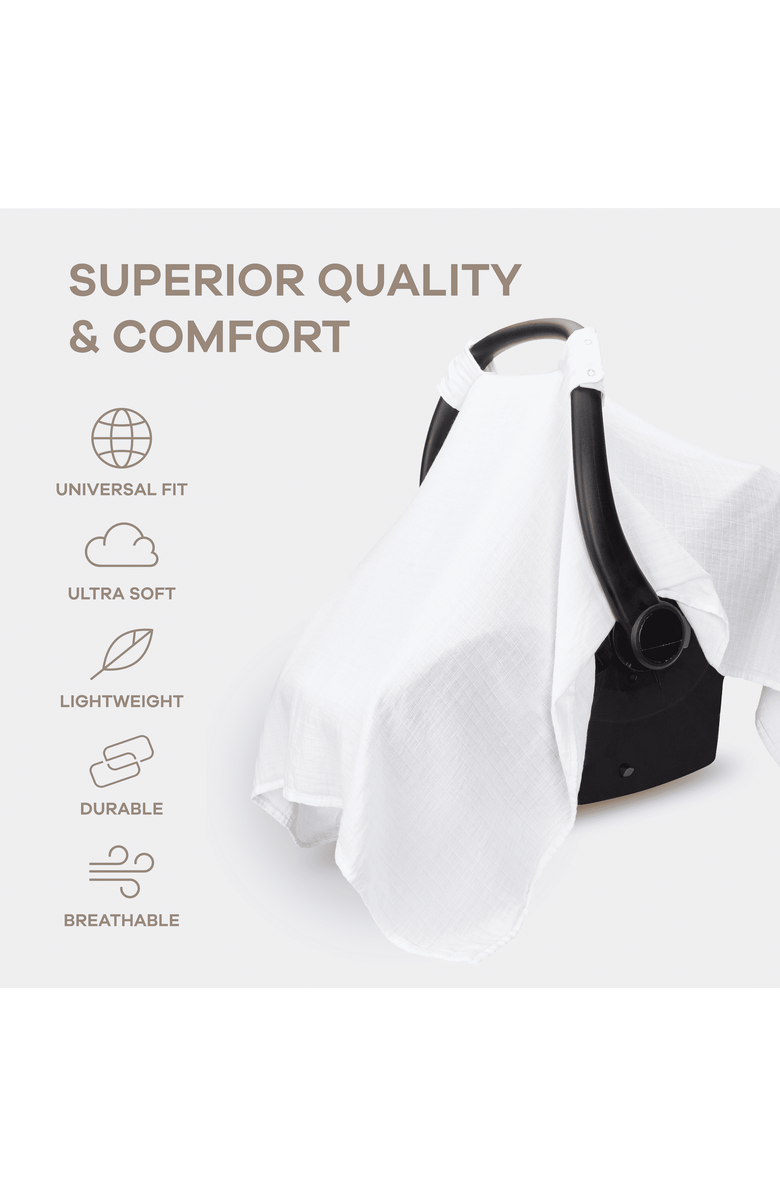 Comfy Cubs Baby Car Seat Cover, Alternate, color, White