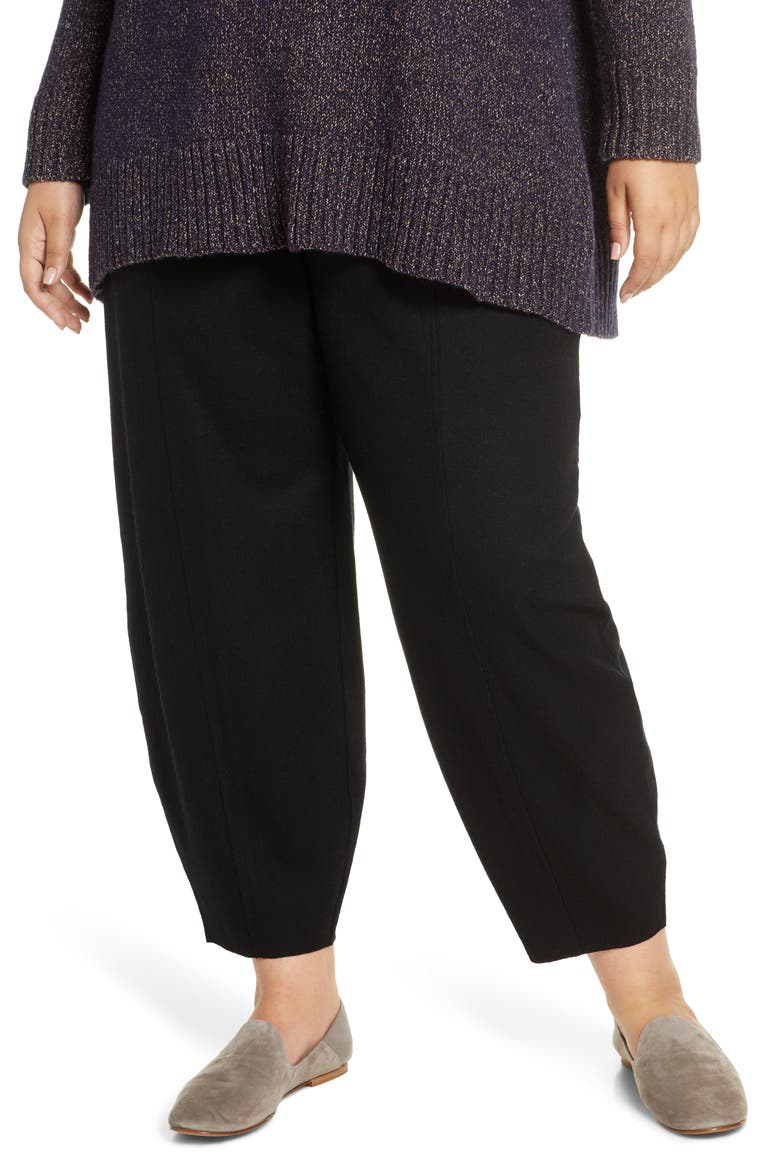 Wool Lantern Pants, Main, color, BLACK