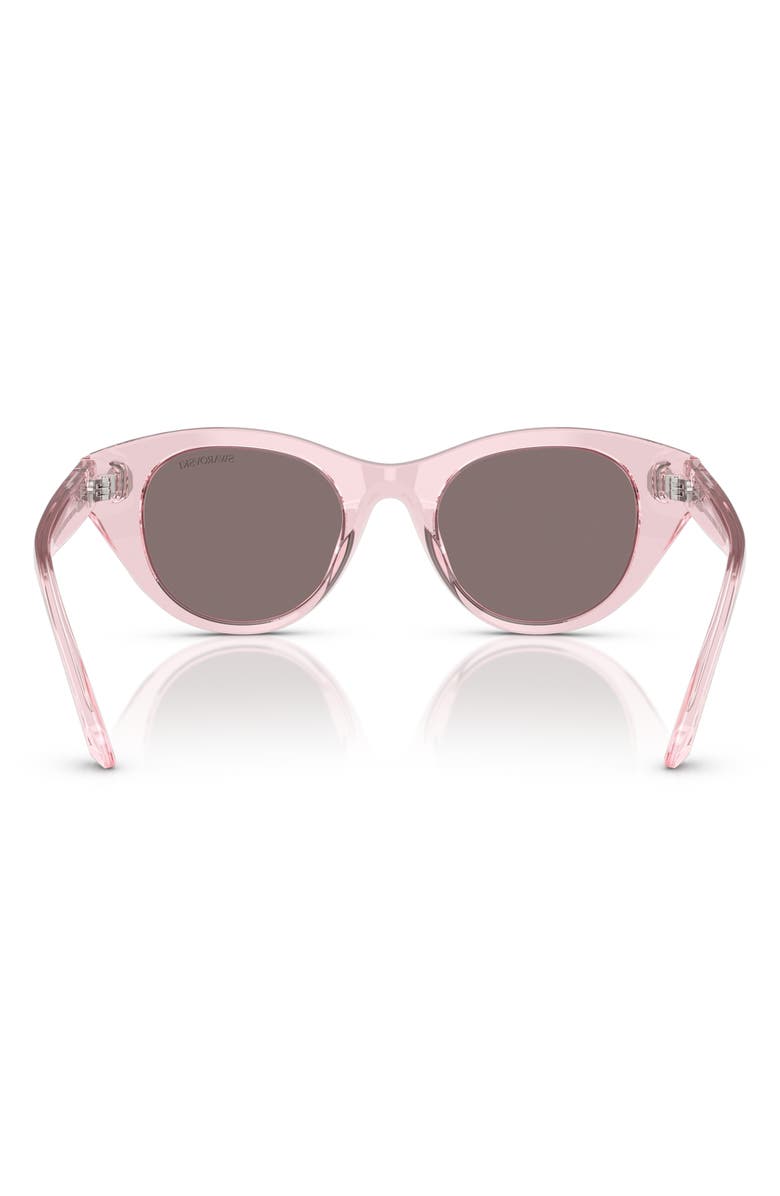 Swarovski 48mm Round Sunglasses, Alternate, color, Transparent Pink