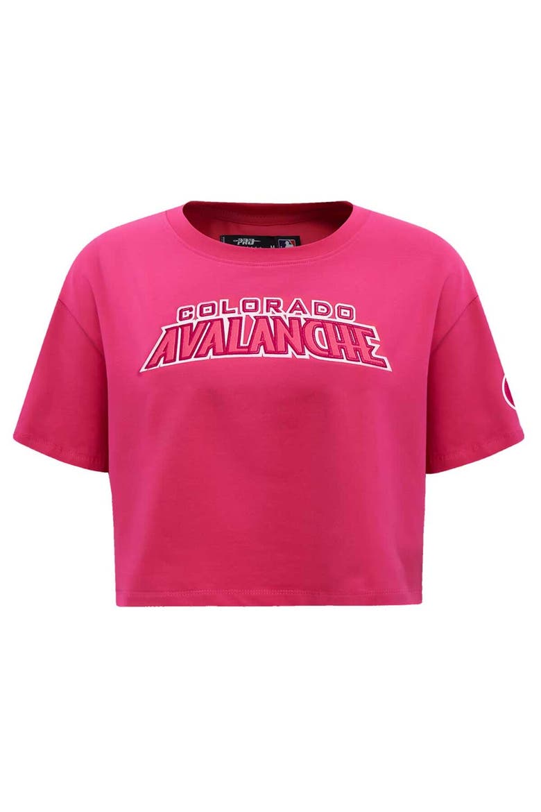 Women's Pro Standard Colorado Avalanche Triple Pink Cropped Boxy T-Shirt, Alternate, color, Pink