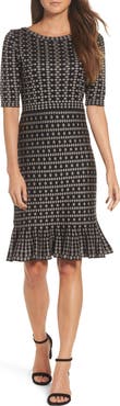 Taylor Dresses Flounce Hem Sweater Dress