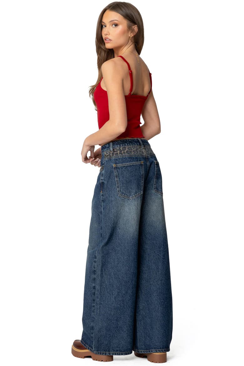 Gwen Leopard Detail Wide Leg, Alternate, color, BLUE