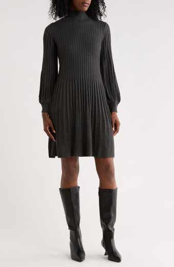 Ribbed A-Line Sweater Dress