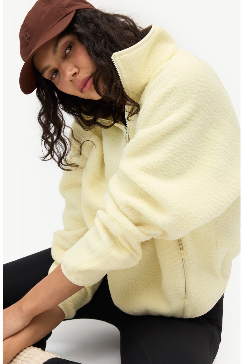Pieper Water Repellent Recycled Polyester Fleece Quarter Zip Top, Alternate, color, CHARDONNAY