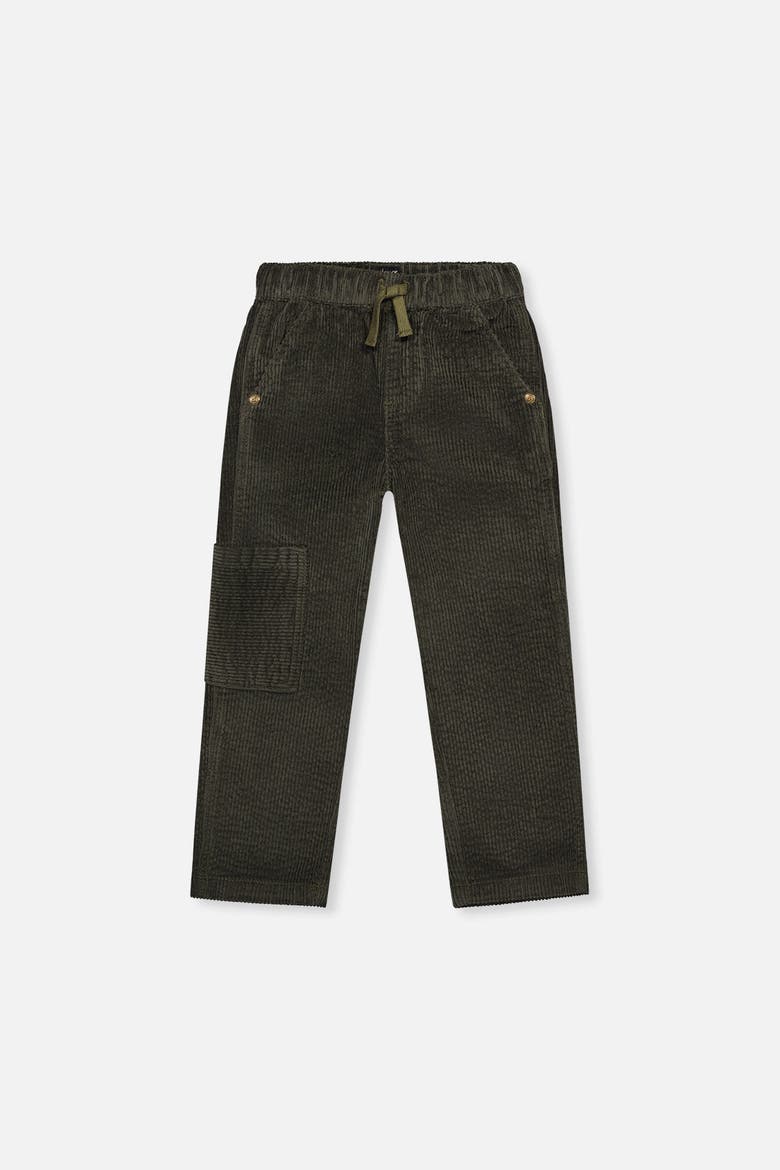 Stretch Corduroy Cargo Pocket Drawstring Pants, Main, color, Dark Grey
