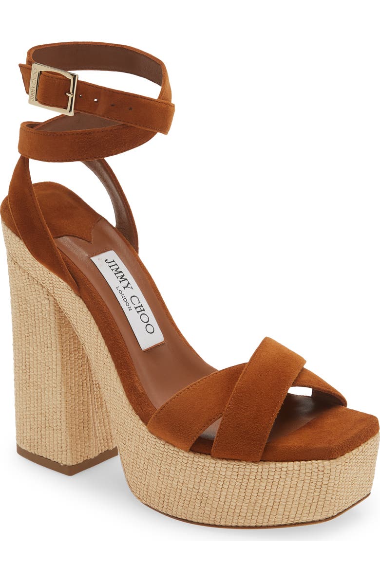 Jimmy Choo Gaia Ankle Wrap Platform Sandal, Main, color,