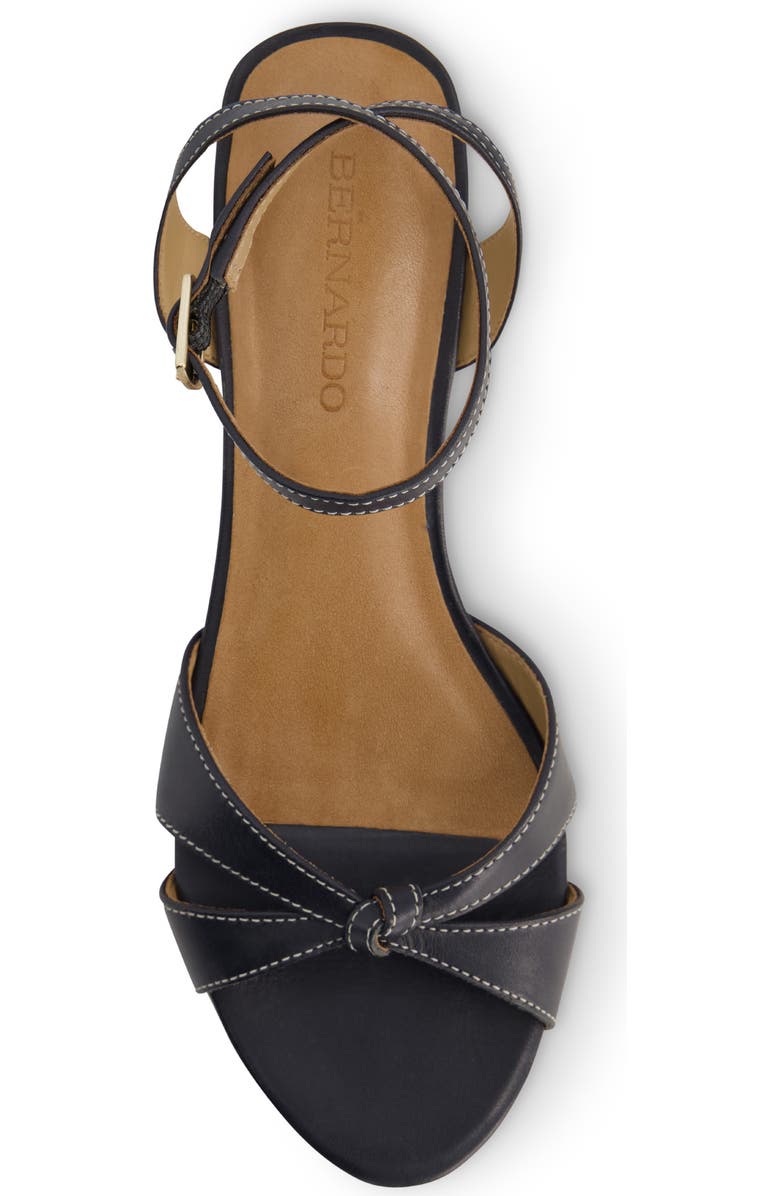 Bernardo Footwear Garcel Ankle Strap Wedge Sandal, Alternate, color, Navy Antique Calf