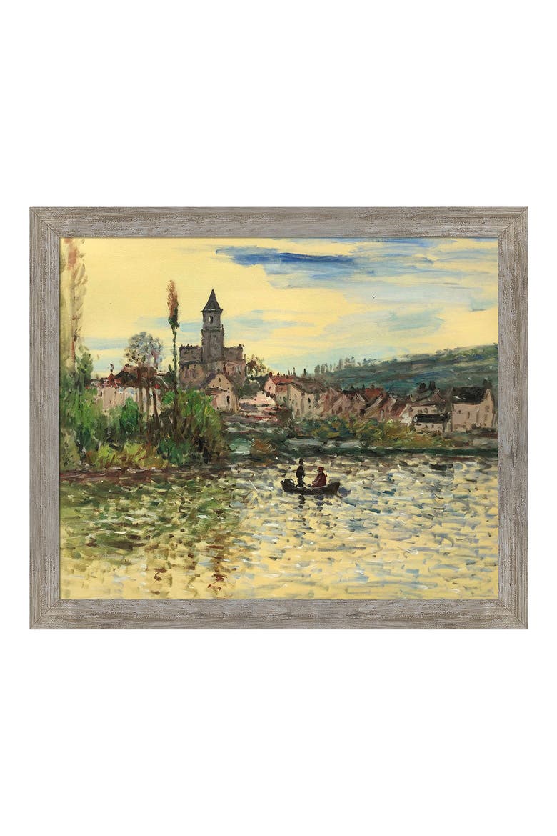 The Seine at Vetheuil by Claude Monet Hand Painted Oil Reproduction in Metropolitan Pewter Frame, 20" x 24", Main, color, MULTI