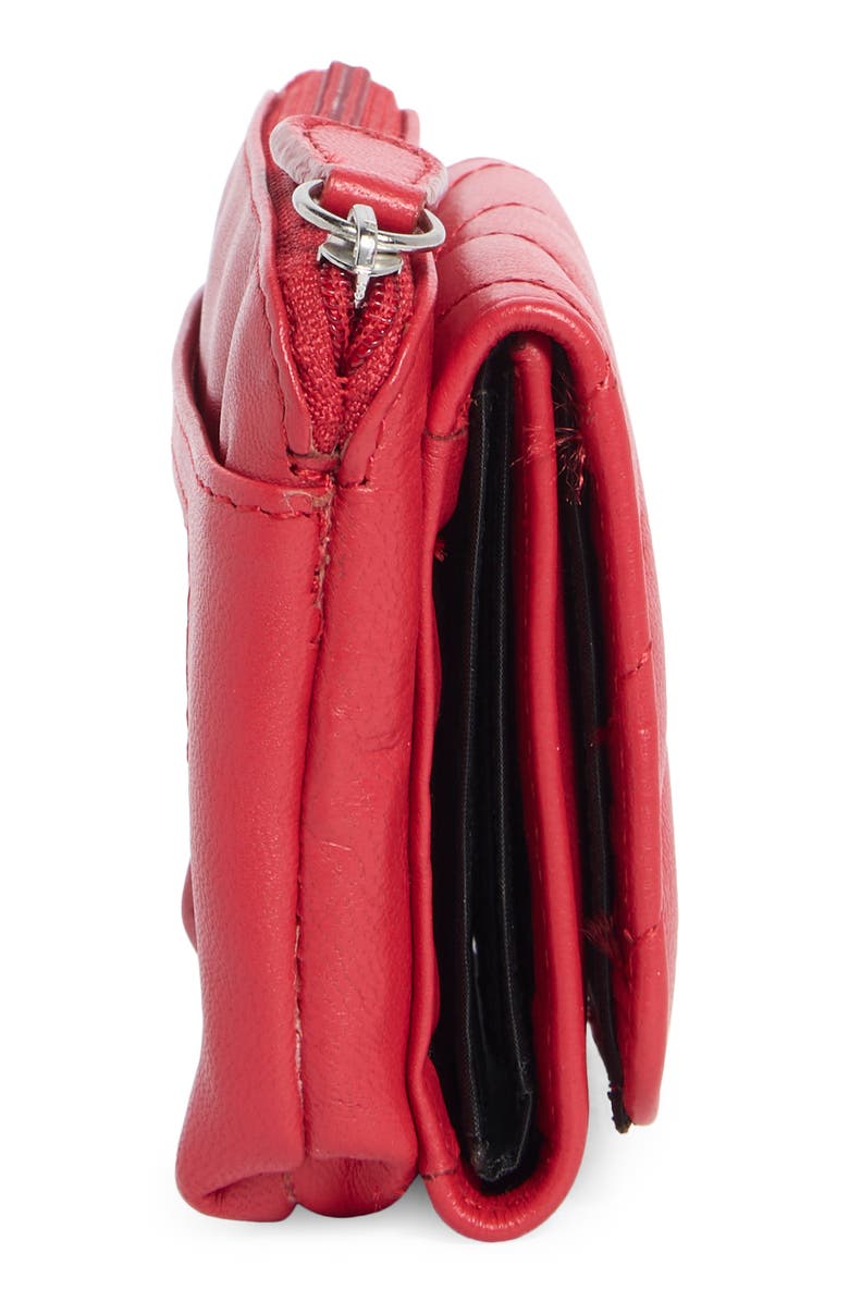 MUNDI SMALL LEATHER GOODS Quilted Leather Wallet, Alternate, color, Bright Red