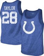 Majestic Threads Men's Majestic Threads Jonathan Taylor Heathered Royal Indianapolis Colts Player Name & Number Tri-Blend Tank Top