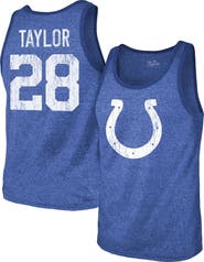 Majestic Threads Men's Majestic Threads Jonathan Taylor Heathered Royal Indianapolis Colts Player Name & Number Tri-Blend Tank Top