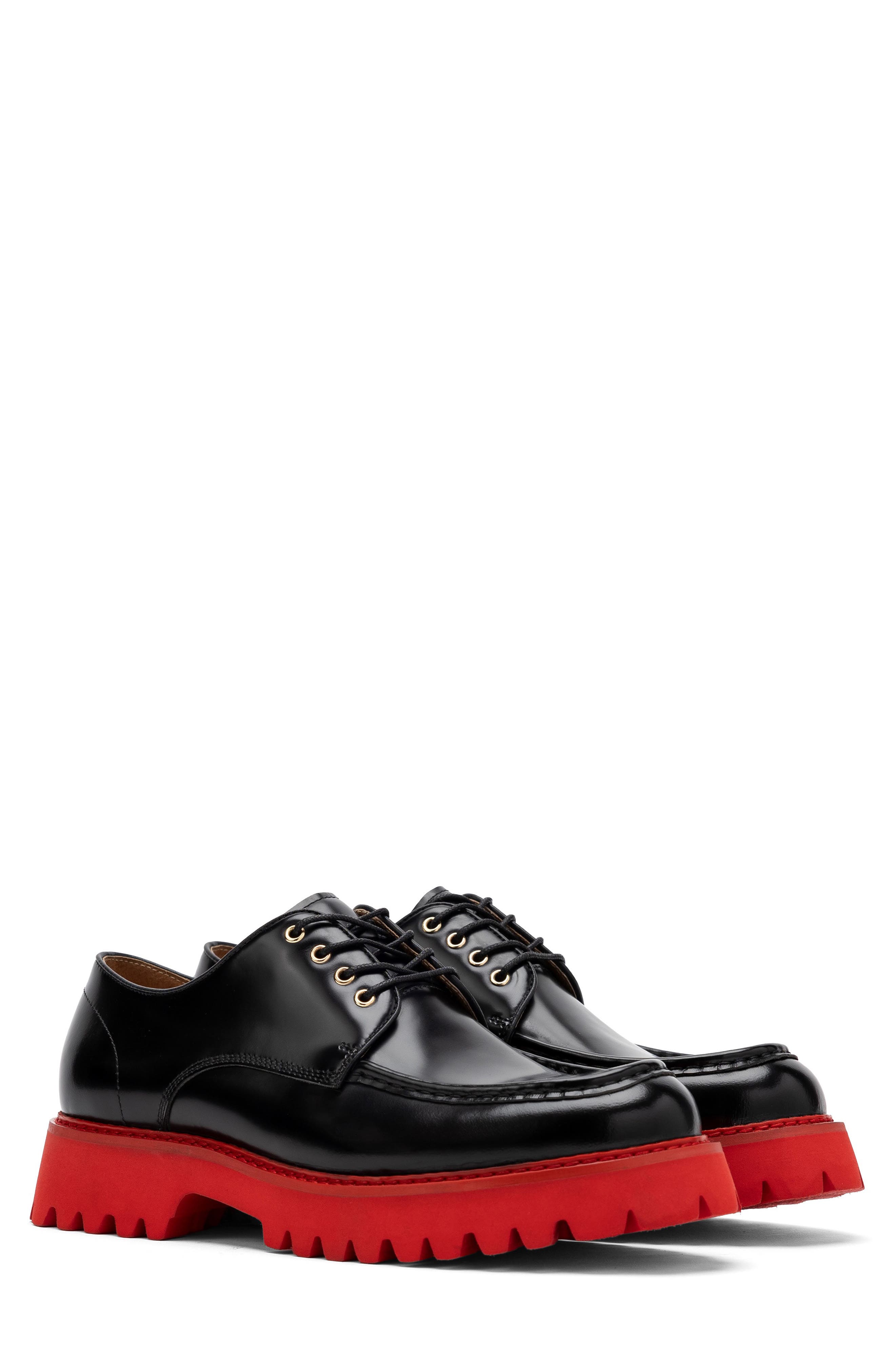 MARC NOLAN Luca Lug Sole Derby, Alternate, color, Black/ Red