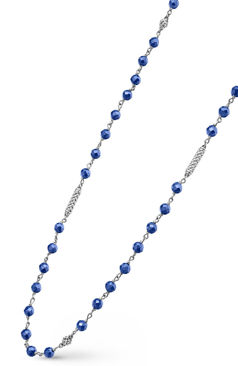 LAGOS Caviar Icon Ultramarine Ceramic Bead Dual Layer Toggle Necklace, Alternate, color, Marine