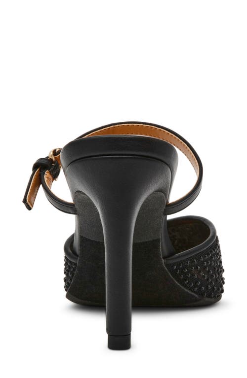 Dolce Vita Kanika Crystal Heels Black Metallic Fabric In Black