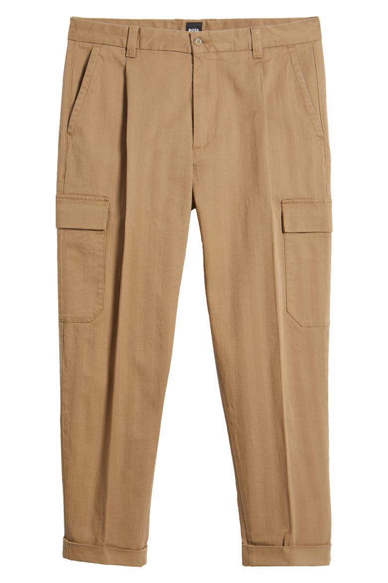 Perin Pleated Tapered Leg Cargo Pants, Alternate, color, OPEN BEIGE
