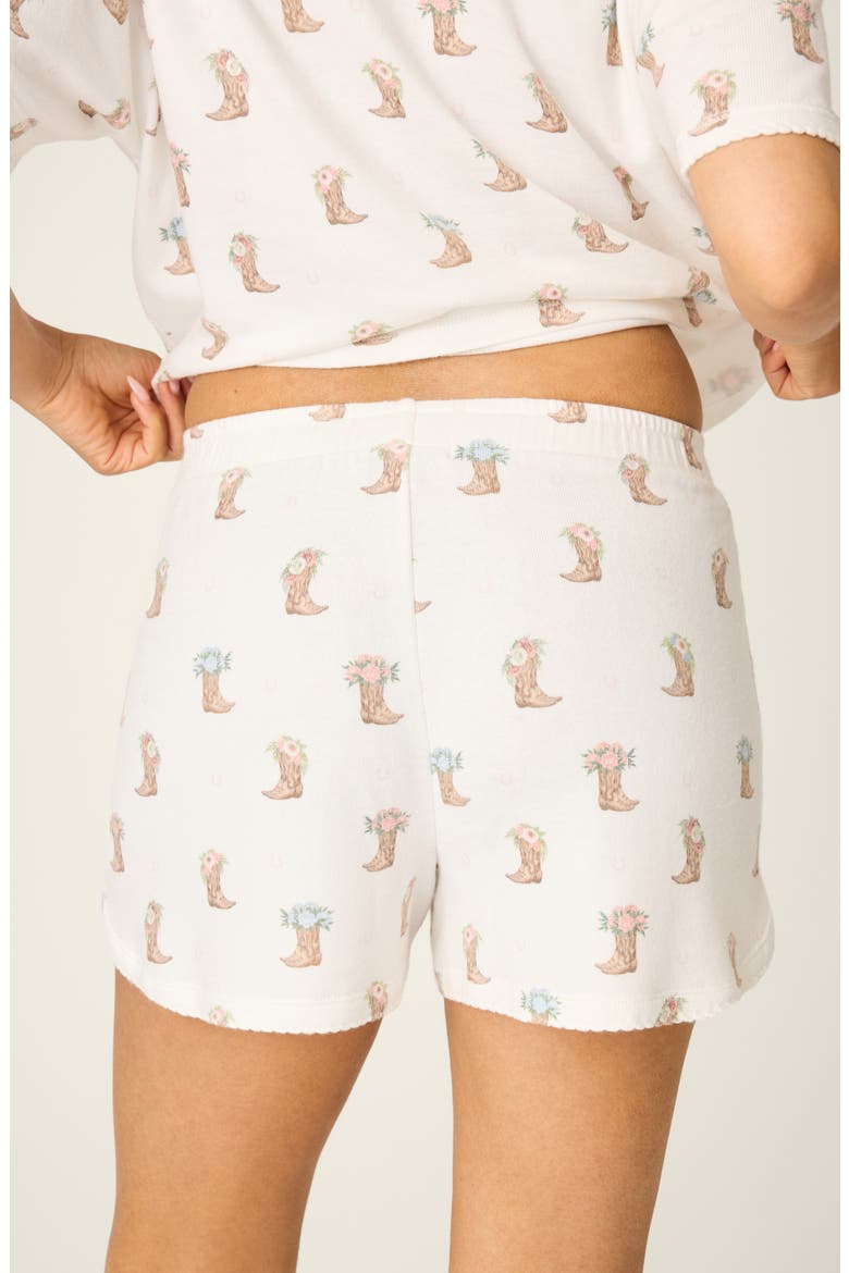 Western Blooms Peachy Jersey Pajama Shorts, Alternate, color, IVORY