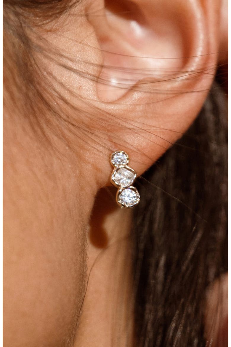 Tova Bezel Set Drop Stud Earrings, Alternate, color, Gold Vermeil