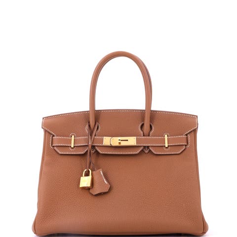 Birkin Handbag Brown Togo with Gold Hardware 30