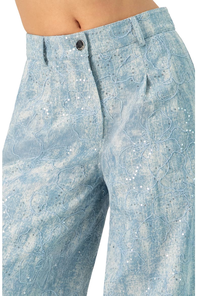 Wide Leg Embroidered Jeans, Alternate, color, Blue