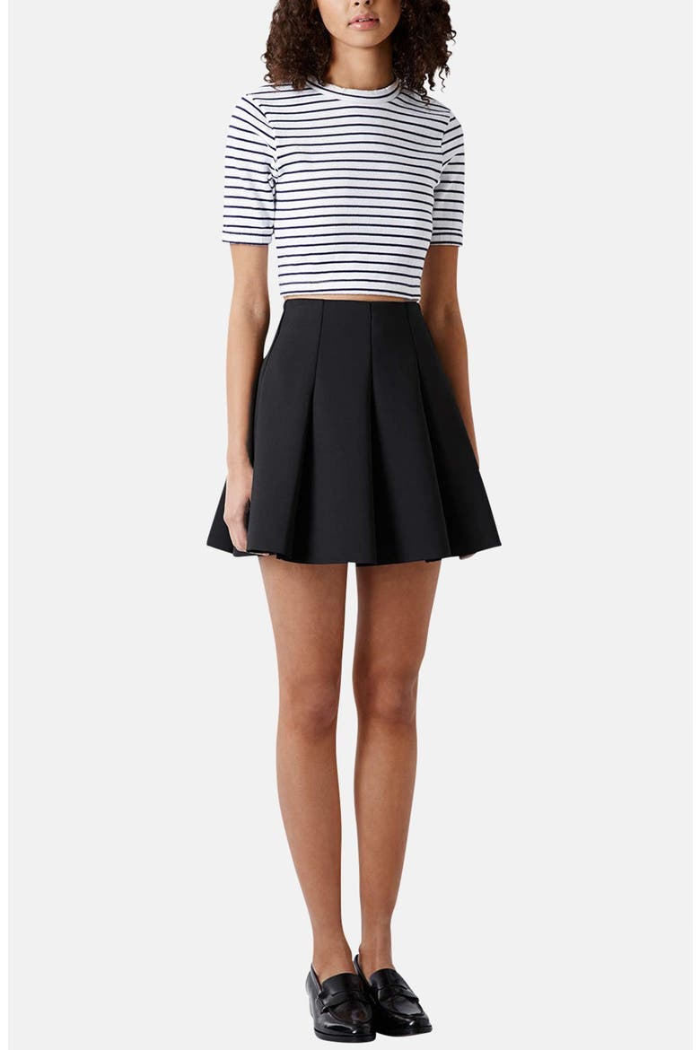 Pleated Scuba Skirt, Alternate, color, BLACK