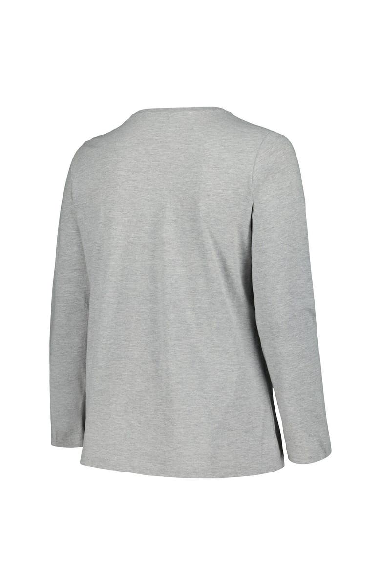 PROFILE Women's Profile Heather Gray Kentucky Wildcats Plus Size Arch Over Logo Scoop Neck Long Sleeve T-Shirt, Alternate, color, 