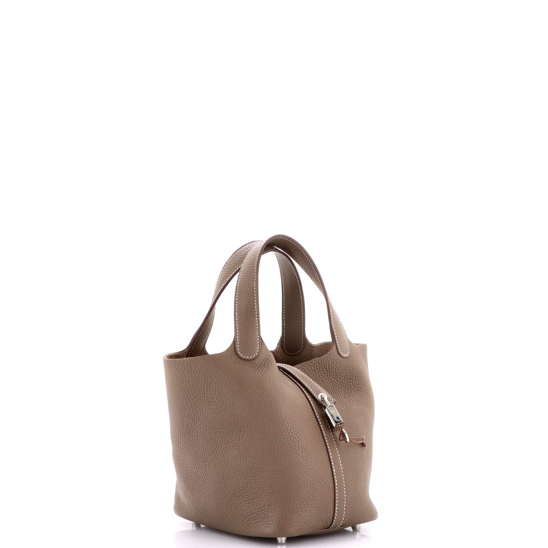 Pre-Owned Hermes Picotin Lock Bag Clemence PM, Alternate, color, Etoupe