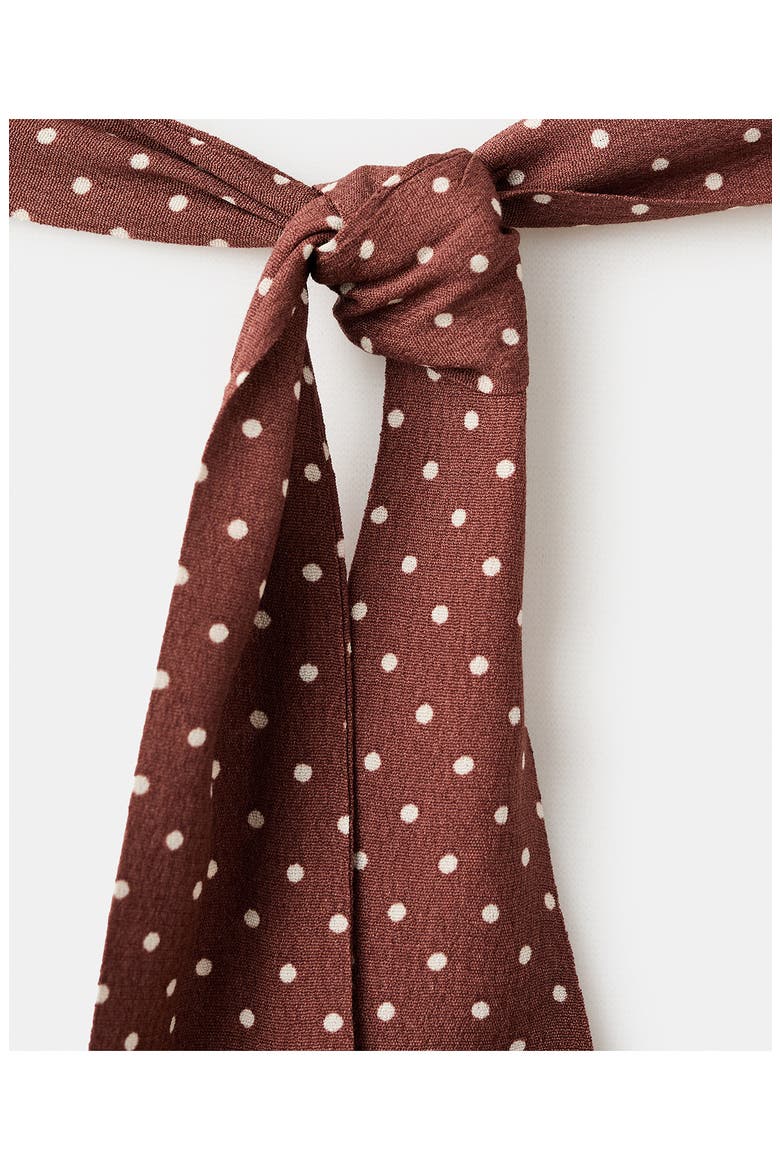 Polka Dot A-Line Dress, Alternate, color, CHOCOLATE
