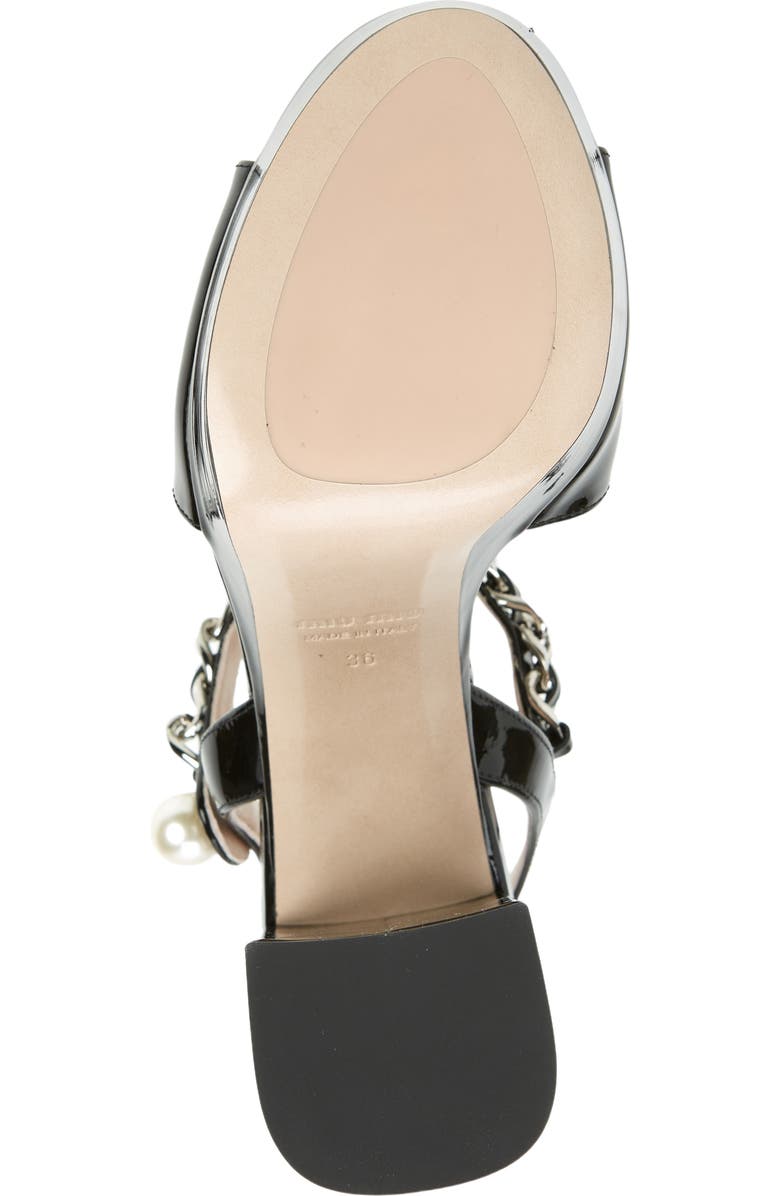 Miu Miu Chain Strap Platform Sandal, Alternate, color,