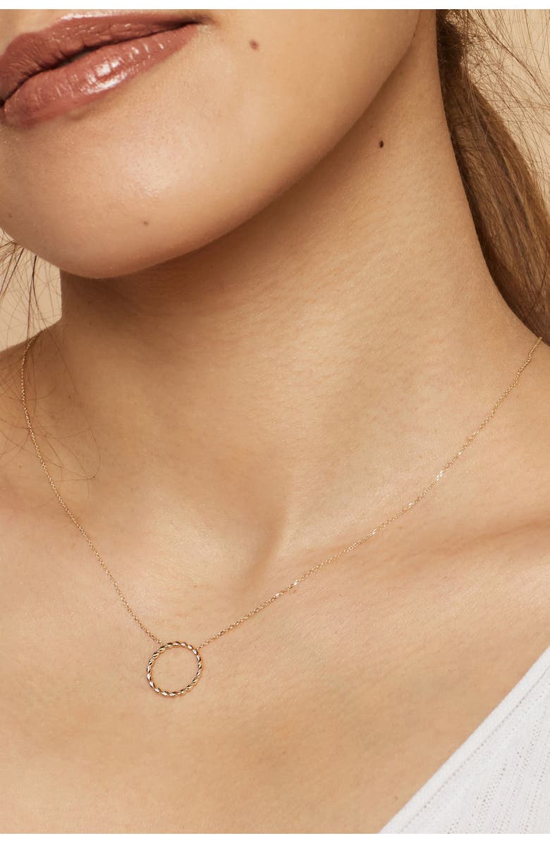 Oradina 14K Gold Caesar Pendant Necklace, Alternate, color, Rose Gold