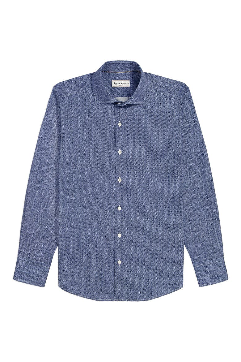 Tadlow Micro Cotton Button-Up Shirt, Alternate, color, BLUE