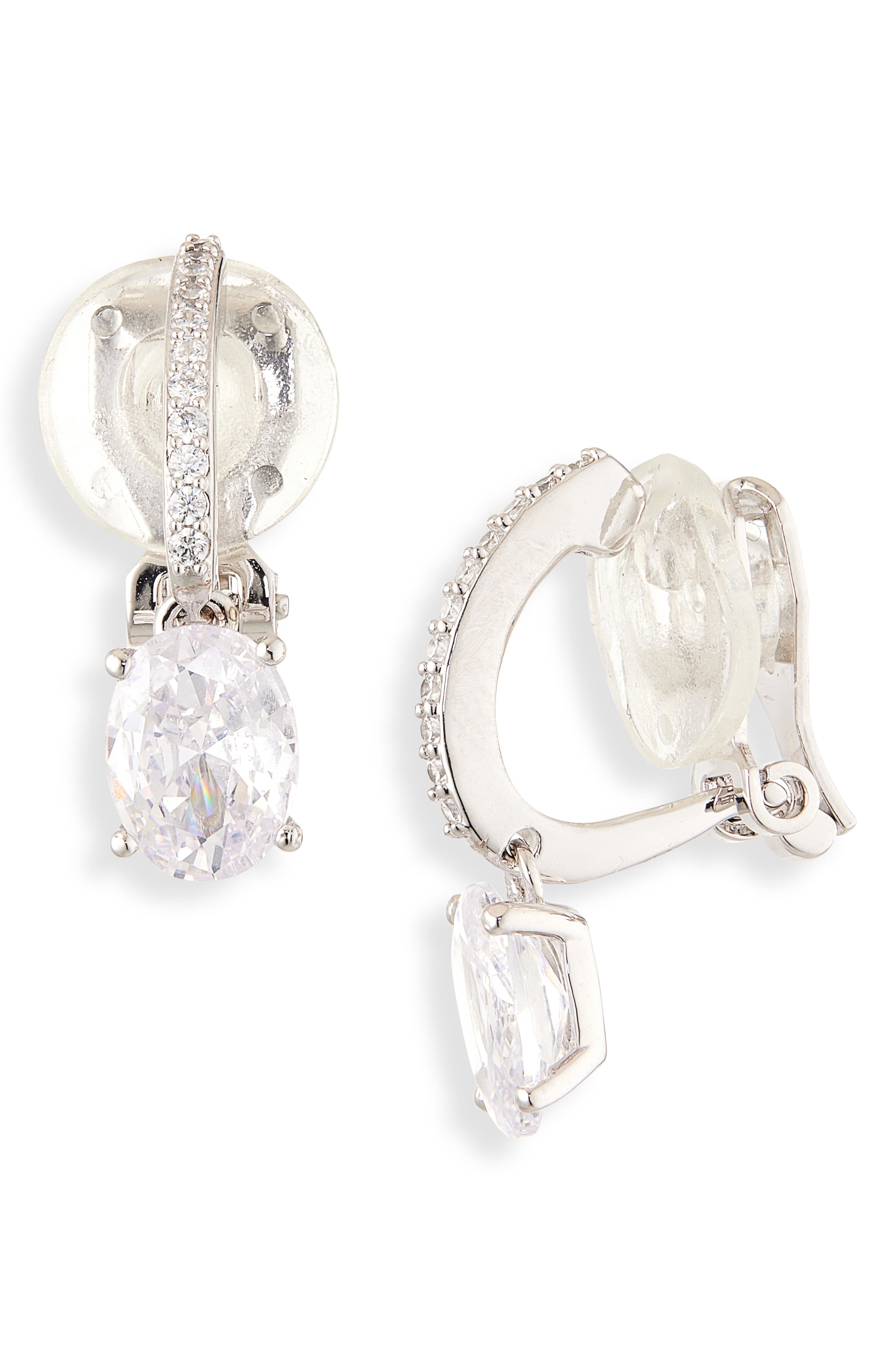 Nadri Modern Love Crystal Clip-On Earrings