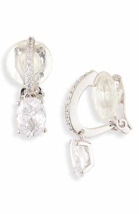 Nadri Modern Love Crystal Clip-On Earrings