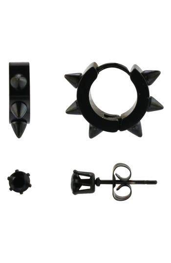 Rebl Spike Huggie & Stud Earrings Set