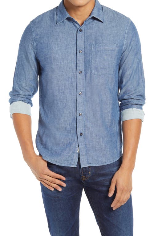 HIROSHI KATO Slim Fit Double Gauze Button-Up Shirt in Light Indigo  product