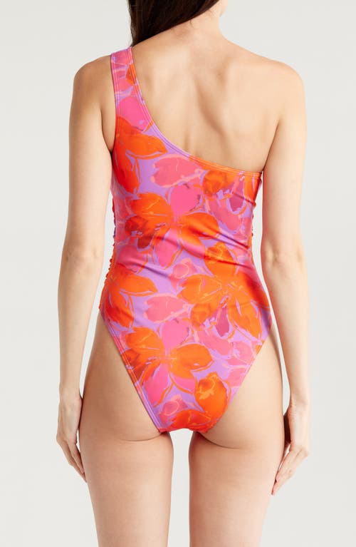 Hutch Floral Twist Front One-shoulder One-piece Swimsuit In Watercolor Gardenia