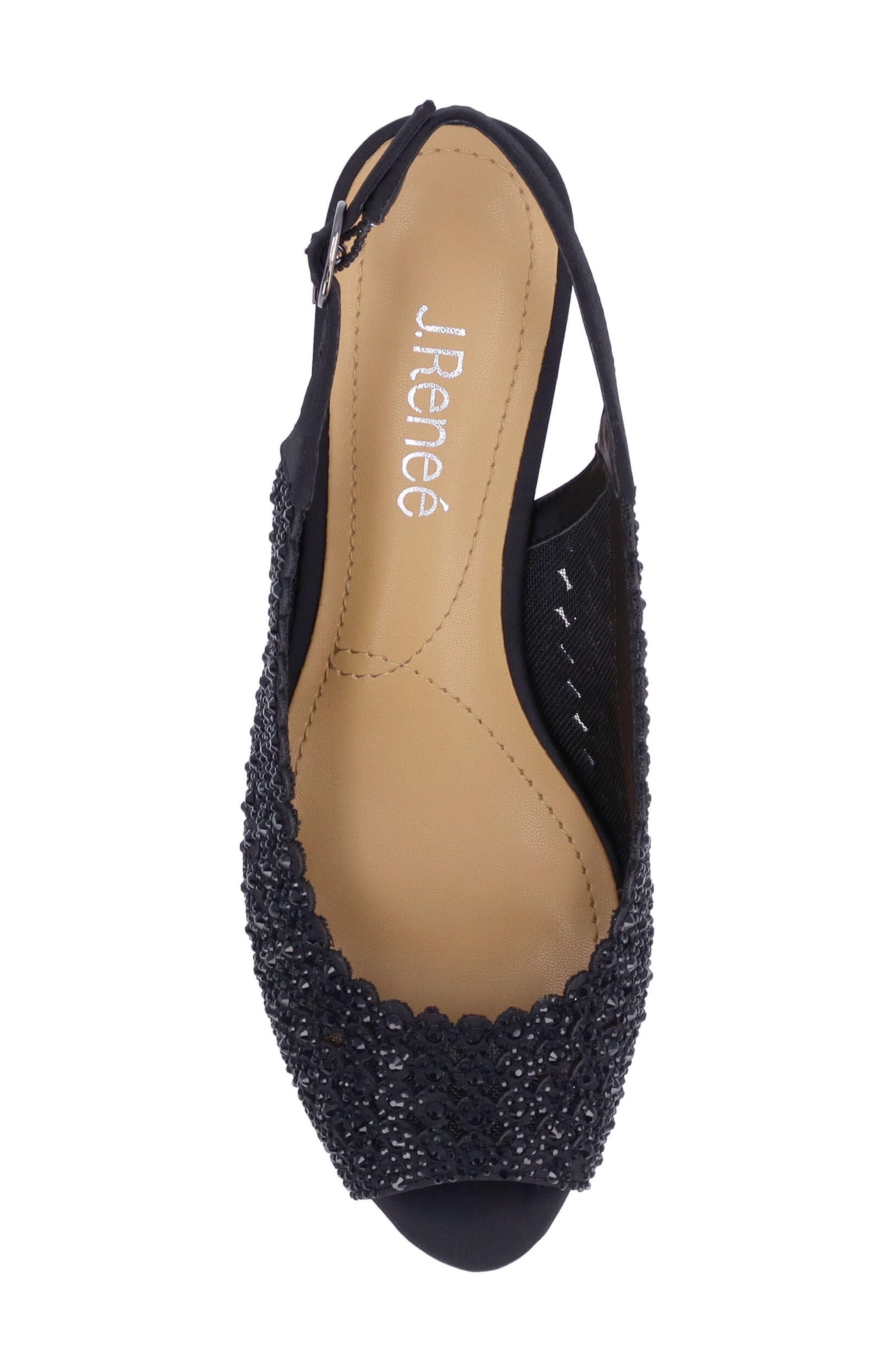 J. Reneé Malorie Slingback Wedge Sandal, Alternate, color, Black