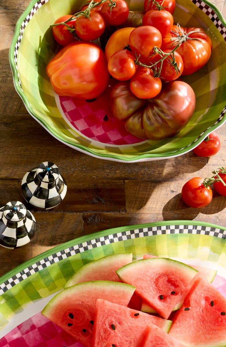 MACKENZIE CHILDS Watermelon Melamine Serving Bowl, Alternate, color, Green