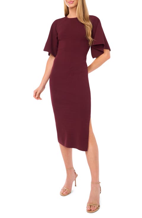 Flare Sleeve Midi Dress
