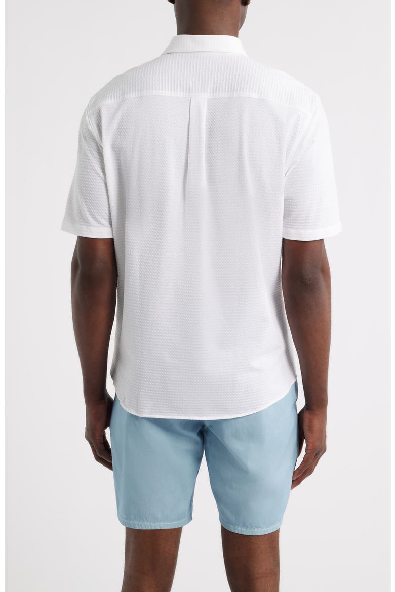Surfsucker Knit Short Sleeve Button-Up Shirt, Alternate, color, WHITE