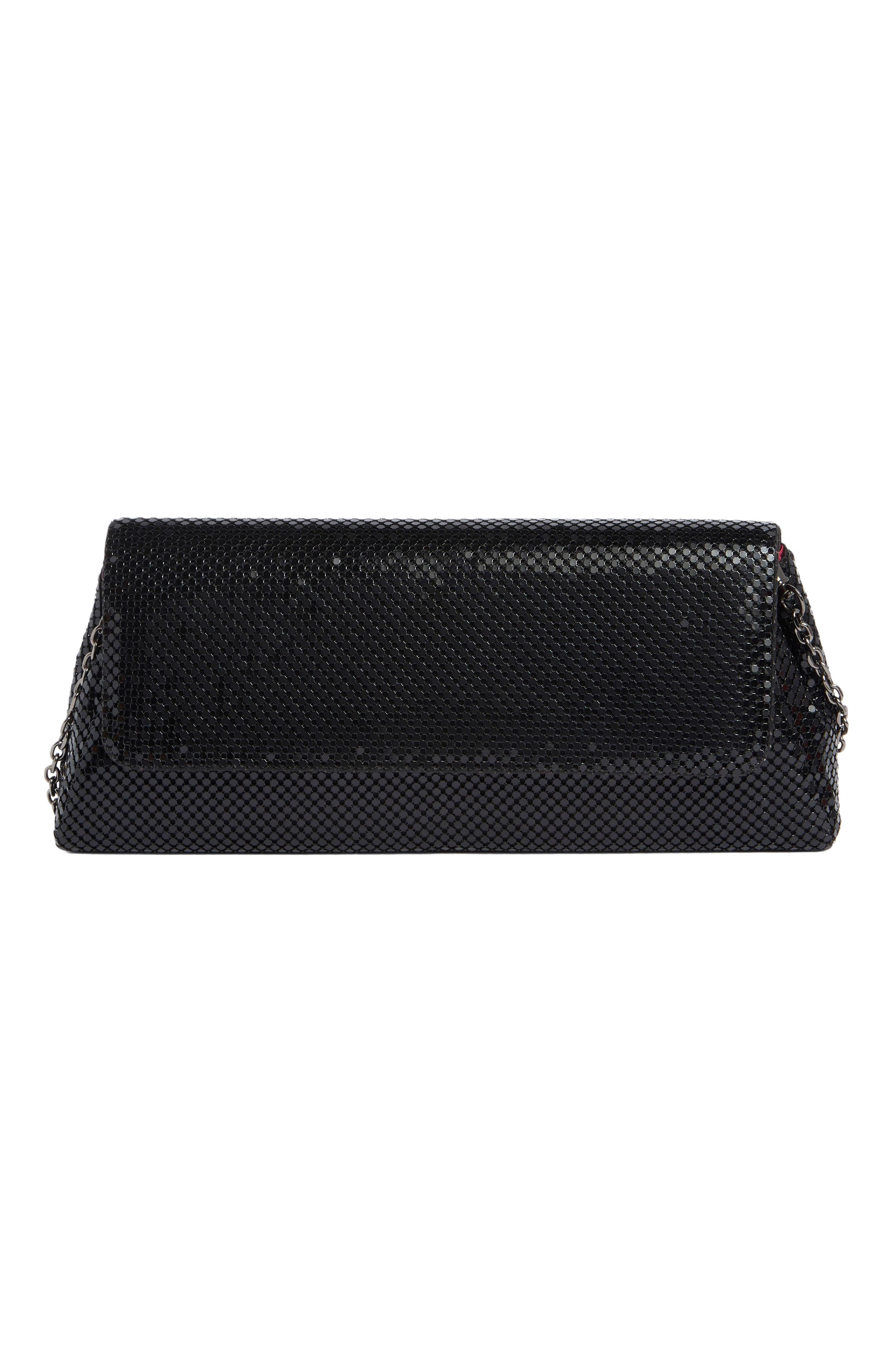 Whiting & Davis Romy Clutch, Main, color, Black